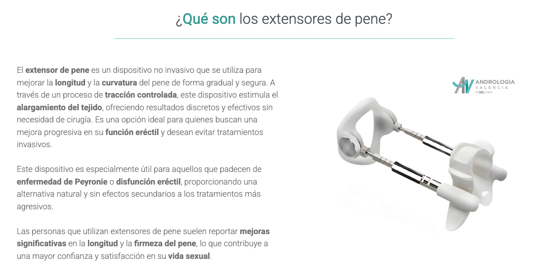 El uso de un extensor de pene