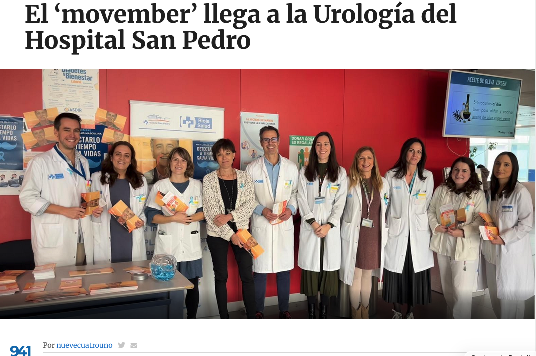 El Servicio de Urología del Hospital San Pedro ha participado en la campaña ‘movember’, promovida por la Asociación Española de Urología