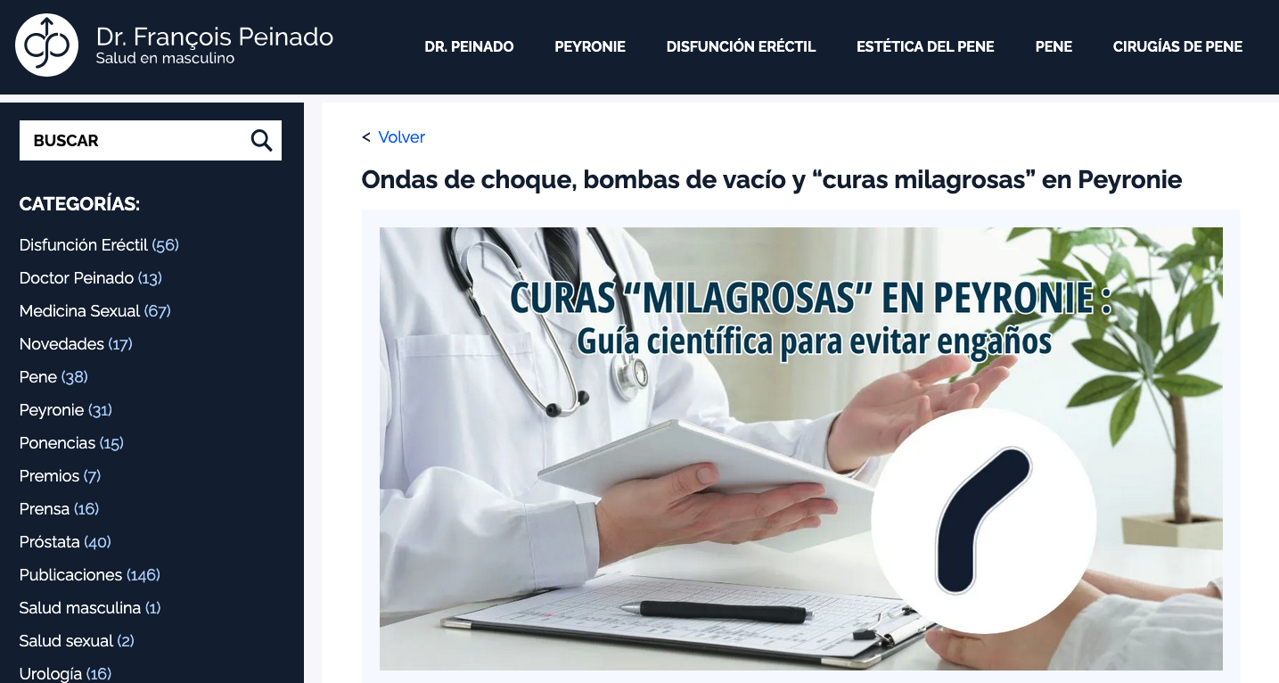 Ondas de choque, bombas de vacío y "curas milagrosas" en Peyronie