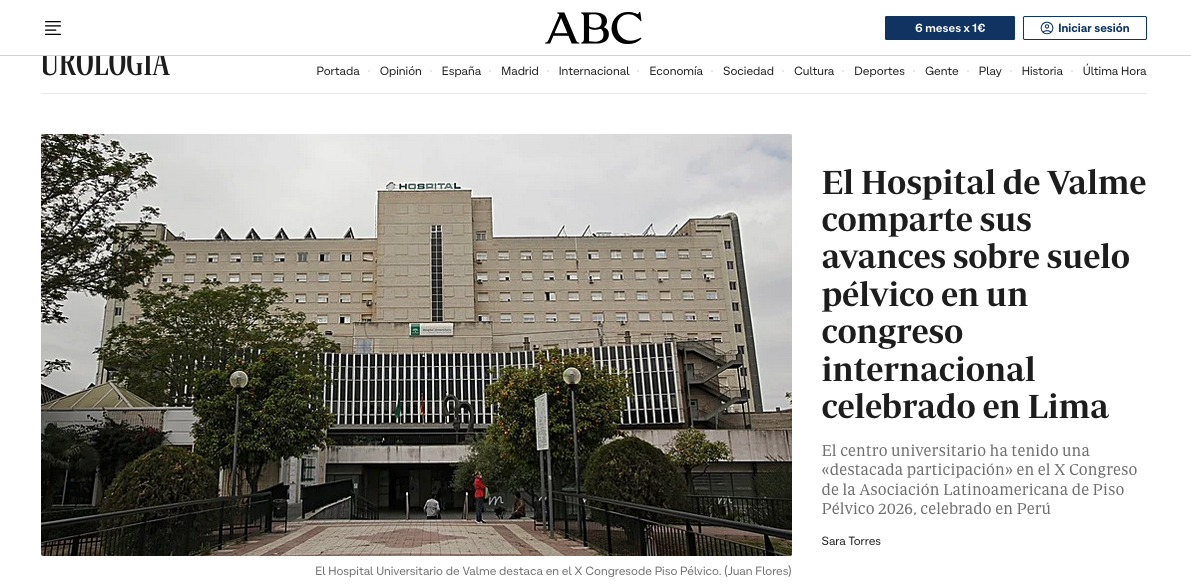 El centro universitario ha tenido una «destacada participación» en el X Congreso de la Asociación Latinoamericana de Piso Pélvico 2026, celebrado en Perú