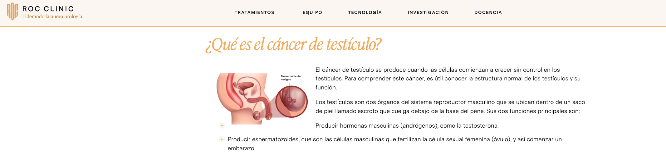 Roc Clinic. Cáncer de testículo