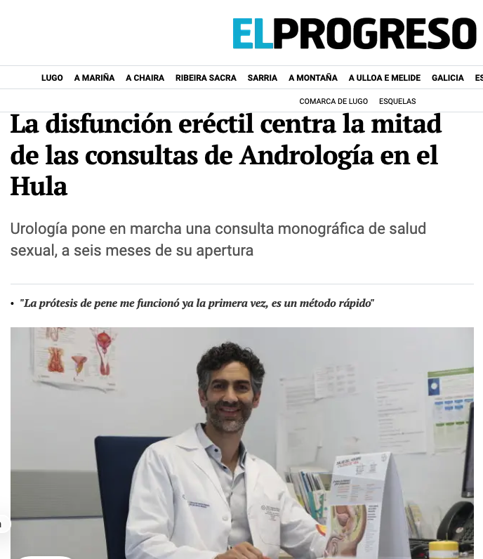 Urología del Hula estrenó en enero de este año una consulta monográfica de Andrología, a cargo de Darío Calafiore